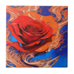 Abstract Marbled Rose Tile