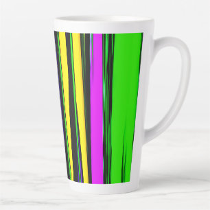 Abstract Mardi Gras Stripes Latte Mug