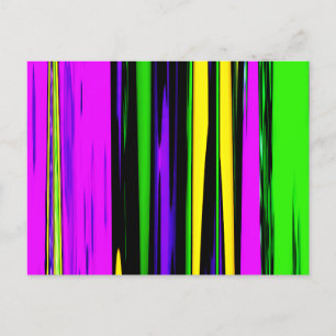 Abstract Mardi Gras Stripes Postcard