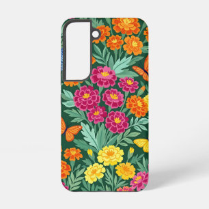 Abstract Marigold Butterflies Art Samsung Cases