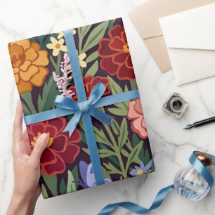 Abstract Marigold Butterflies Wrapping Paper