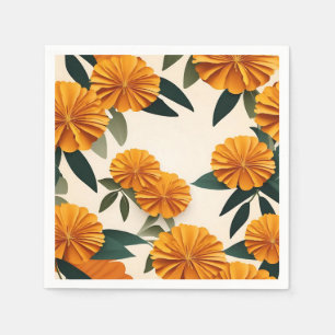 Abstract Marigold Flowers Napkin