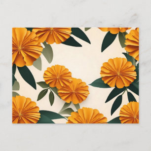 Abstract Marigold Flowers Postcard