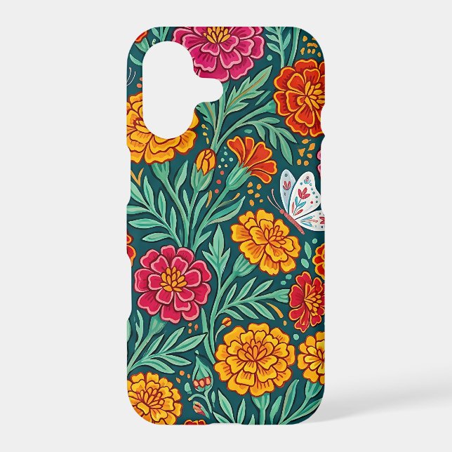 Abstract Marigold Garden Butterflies iPhone Cases (Back)