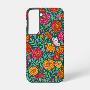 Abstract Marigolds Butterflies Samsung Cases