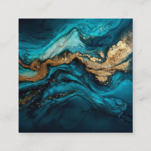 Abstract marine square business card