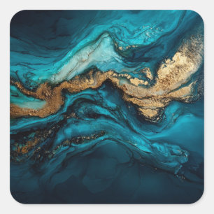 Abstract marine  square sticker