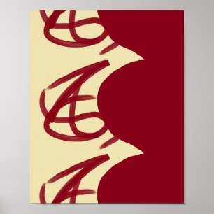 Abstract maroon and brown poster