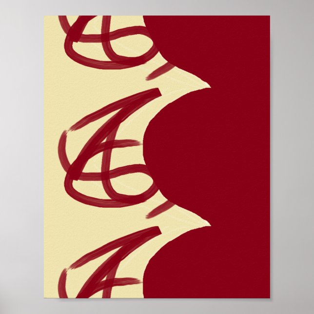 Abstract maroon and brown poster (Front)