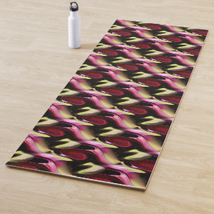 Abstract Maroon And Yellow Shapes Design   Yoga Mat