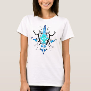 Abstract Mask Tribal Tattoo Design - blue T-Shirt
