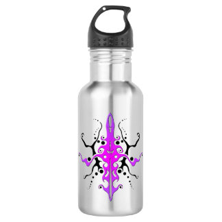 Abstract Mask Tribal Tattoo Design - pink 532 Ml Water Bottle