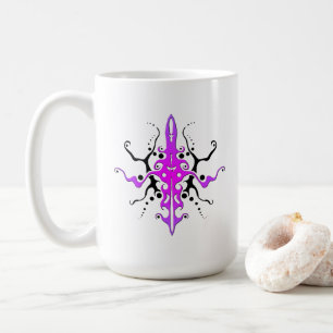 Abstract Mask Tribal Tattoo Design - pink Coffee Mug