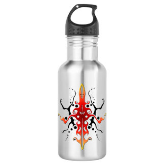 Abstract Mask Tribal Tattoo Design - red 532 Ml Water Bottle