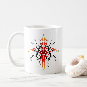 Abstract Mask Tribal Tattoo Design - red Coffee Mug
