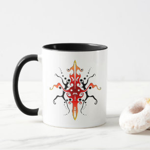 Abstract Mask Tribal Tattoo Design - red Mug