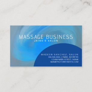 Abstract Massage Hair Salon Designer Blue Business Card