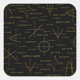 Abstract math pattern square sticker