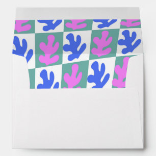 Abstract Matisse Inspired Leaf Plant Chequered Envelope