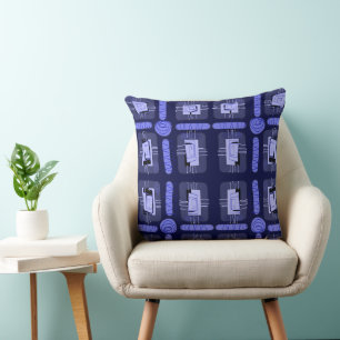Abstract Matrix Purple Blue Black Cushion