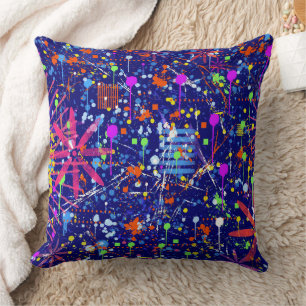 Abstract Maximalism: Ferris Wheel at Night Cushion