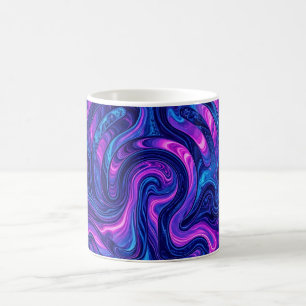 Abstract Maze Cosmic Purple Liquid Coffee Mug