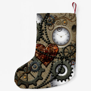 Abstract mechanical design small christmas stocking