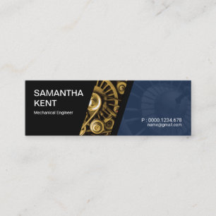 Abstract Mechanical Gears Engineer Mini Business Card