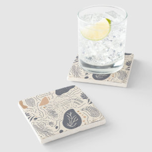 Abstract Mediterranean Stone Coaster