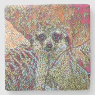 Abstract Meerkat Stone Coaster