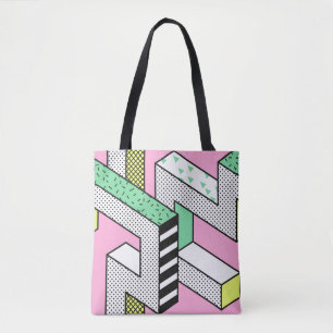 Abstract Memphis: 80s geometric shapes. Tote Bag