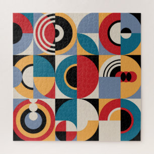 Abstract Memphis: Geometric Vintage Style. Jigsaw Puzzle