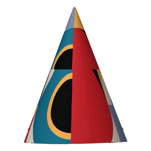 Abstract Memphis: Geometric Vintage Style. Party Hat (Front)