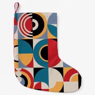 Abstract Memphis: Geometric Vintage Style. Small Christmas Stocking