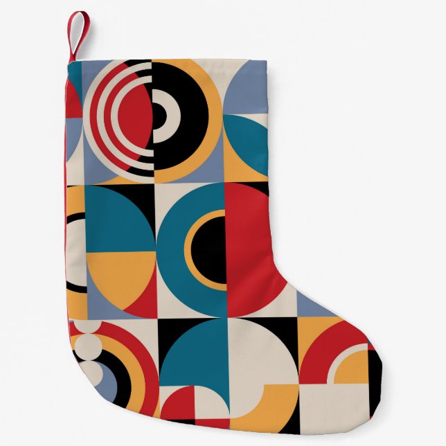 Abstract Memphis: Geometric Vintage Style. Small Christmas Stocking (Front)