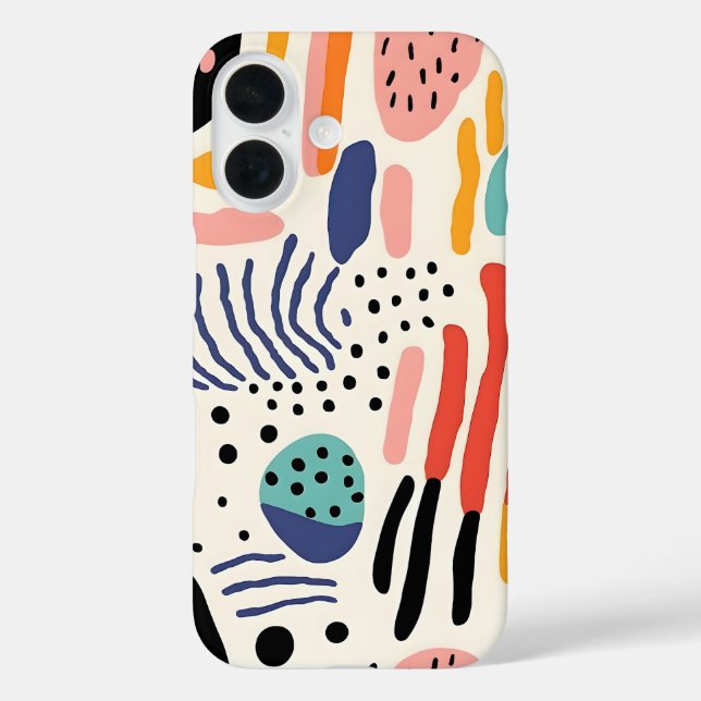 Abstract Memphis Organic Shapes Pattern Case-Mate iPhone Case (Back)