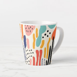 Abstract Memphis Organic Shapes Pattern Latte Mug