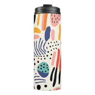 Abstract Memphis Organic Shapes Pattern Thermal Tumbler