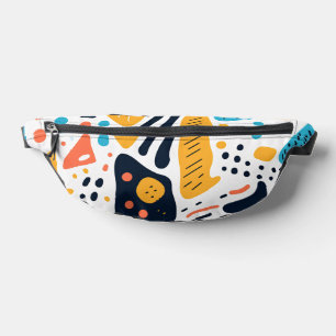Abstract Memphis Style Organic Shapes Pattern Bum Bags