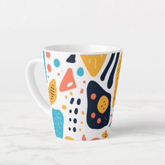Abstract Memphis Style Organic Shapes Pattern Latte Mug