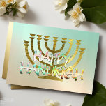 Abstract Menorah Colourful Happy Hanukkah Gold Holiday Card<br><div class="desc">Designs by Umua. Printed and shipped by Zazzle or their affiliates.</div>