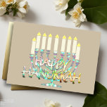 Abstract Menorah Colourful Happy Hanukkah Holiday Card<br><div class="desc">Designs by Umua. Printed and shipped by Zazzle or their affiliates.</div>