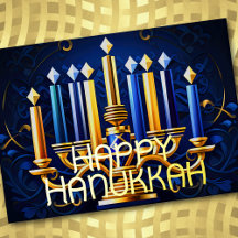 Abstract Menorah Happy Hanukkah