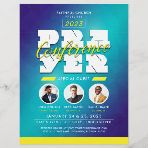 Abstract Men's Church Prayer Conference Service Flyer