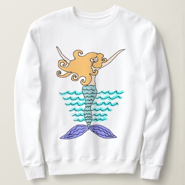 Abstract Mermaid Art to Wear Sweatshirt (Design Front)