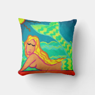 Abstract Mermaid Painting Cushion
