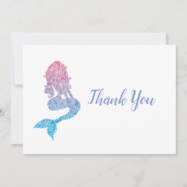 Abstract Mermaid Thank You Card (Front)
