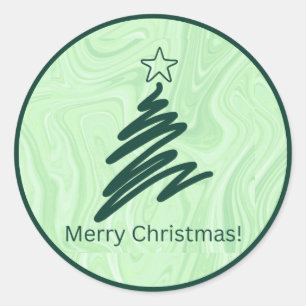 Abstract Merry Christmas! (Tree) Round Sticker