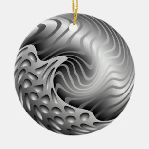 Abstract Metal Swirl Christmas Ornament