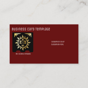 Abstract Metallic Gold Sun Aztec Business Card